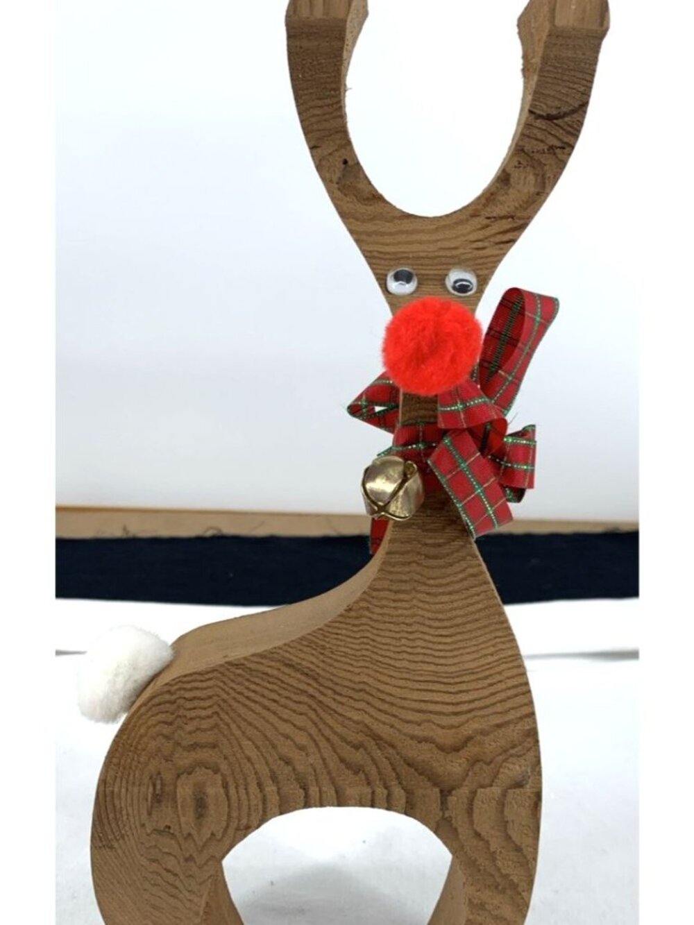 Danish Wooden Deer Scandinavian Reindeer MCM Googly Eyes 11"